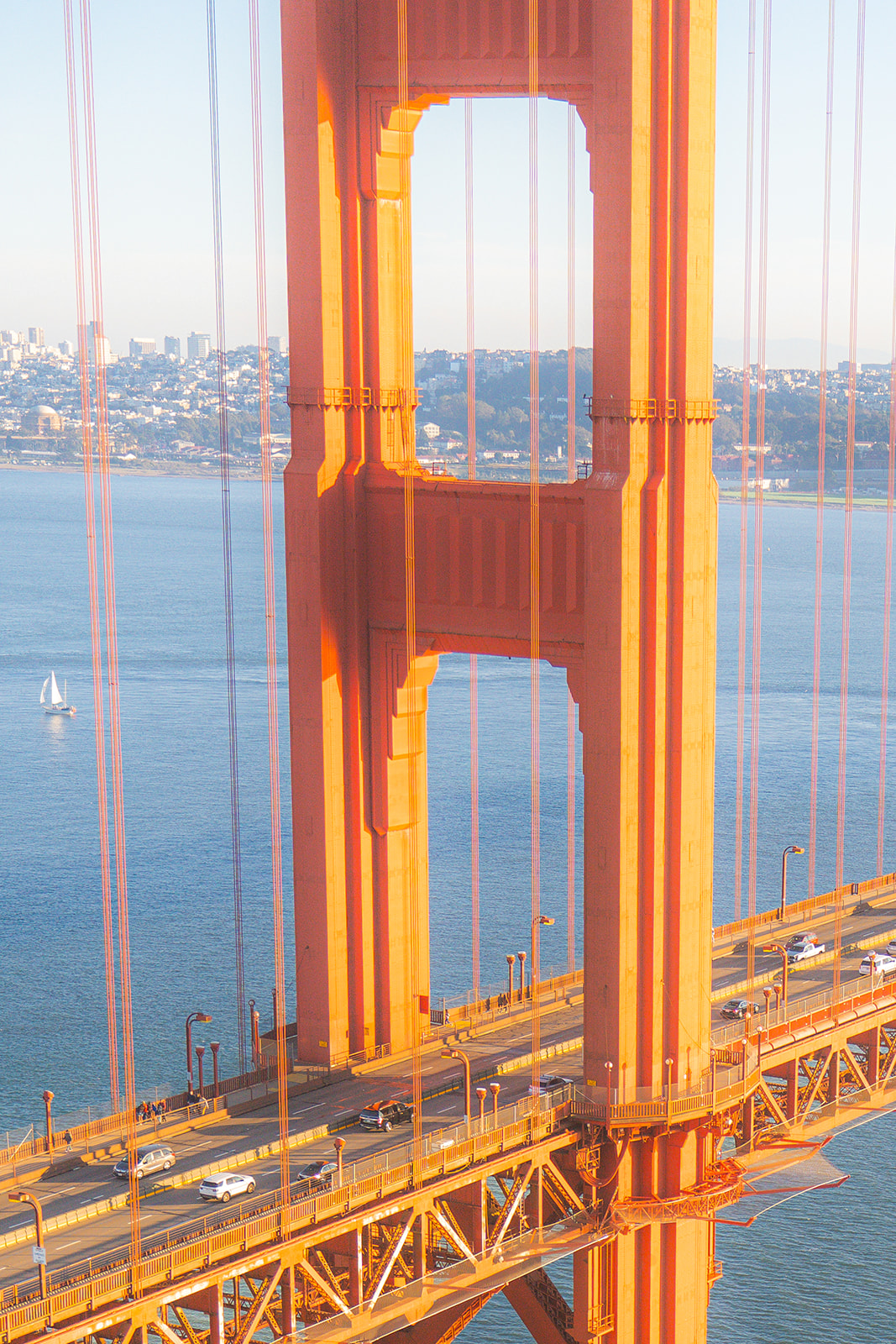 Golden Gate Bridge viewed from Battery Spencer overlooking San Francisco and the bay.