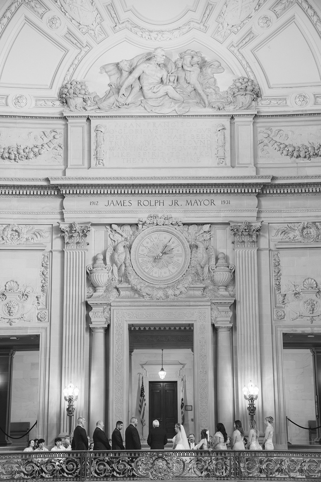 Full wedding ceremony on the Mayor’s Balcony inside San Francisco City Hall