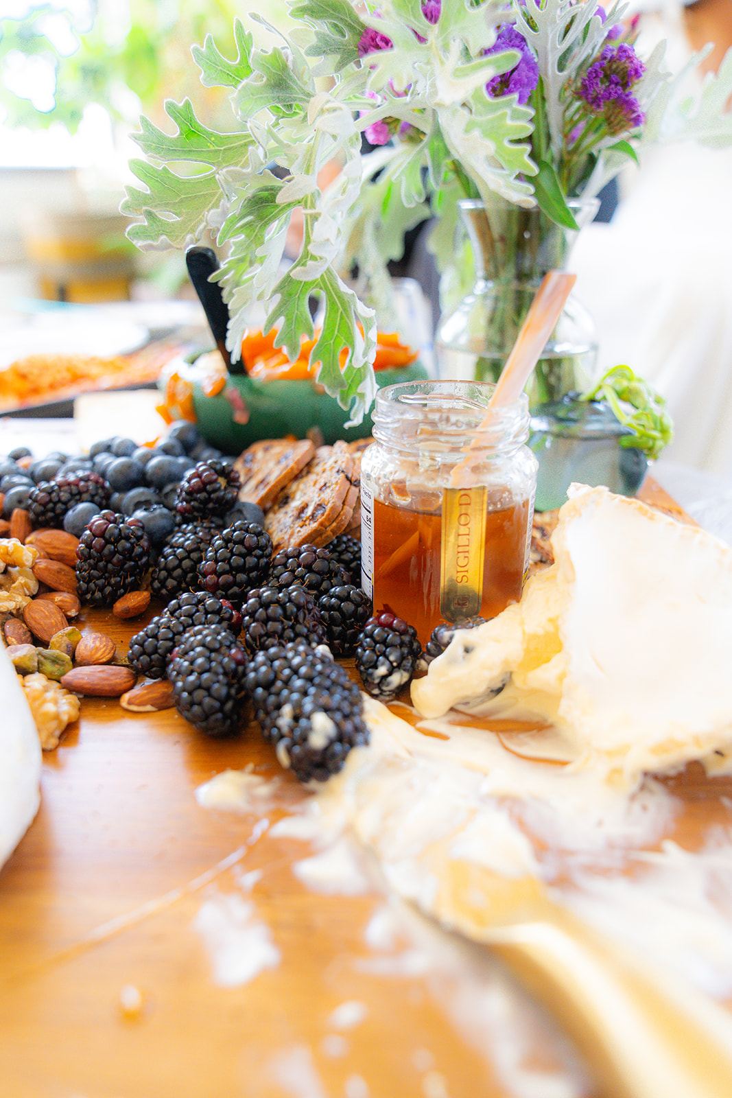 Charcuterie board displayed at a private residence wedding reception in San Francisco, California.